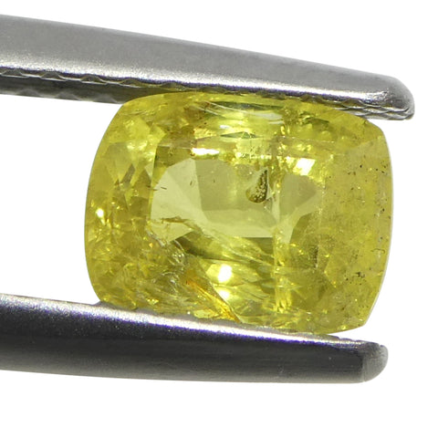 1.52ct Cushion Yellow Sapphire from Tanzania