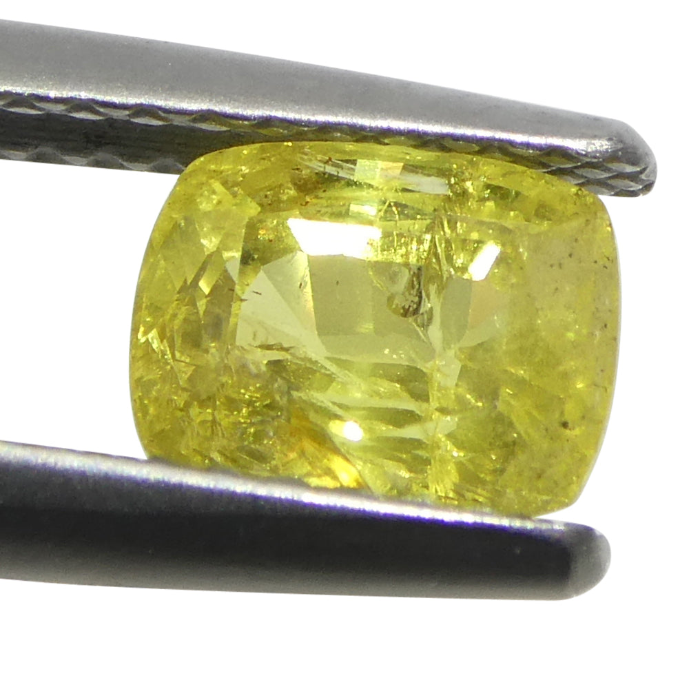 1.52ct Cushion Yellow Sapphire from Tanzania - Skyjems Wholesale Gemstones