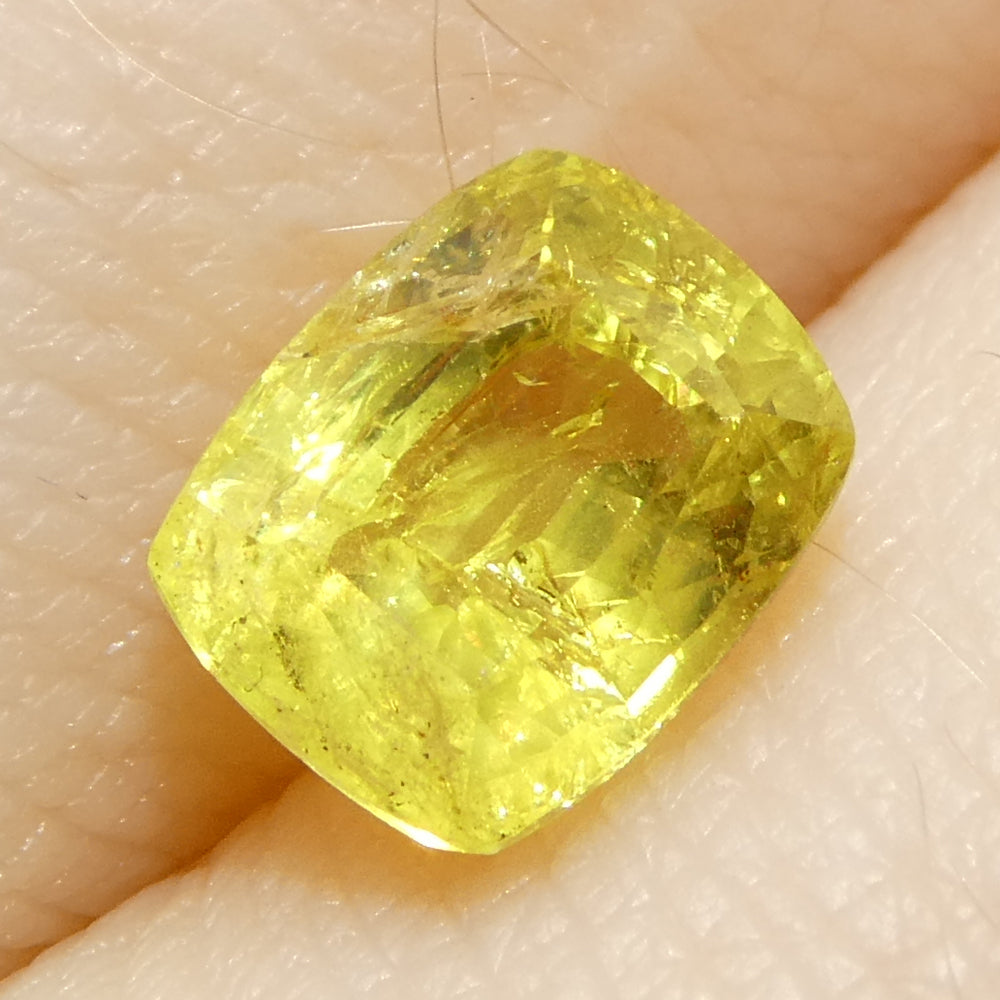 1.52ct Cushion Yellow Sapphire from Tanzania - Skyjems Wholesale Gemstones