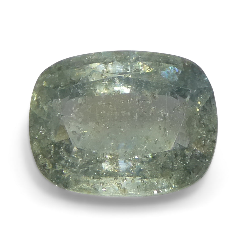 3.17ct Cushion Teal Blue-Green Sapphire from Tanzania Unheated - Skyjems Wholesale Gemstones