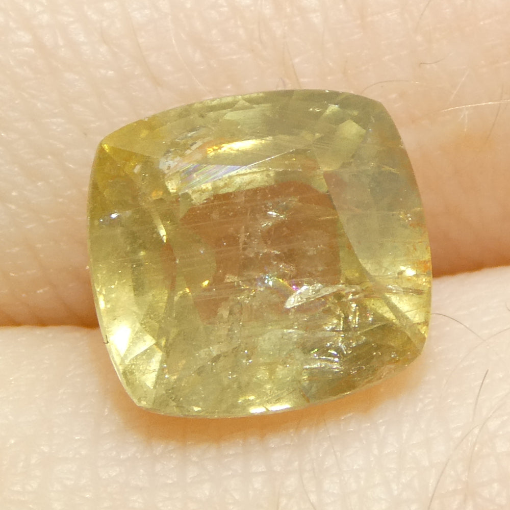 4.57ct Cushion Yellow Sapphire from Tanzania Unheated - Skyjems Wholesale Gemstones