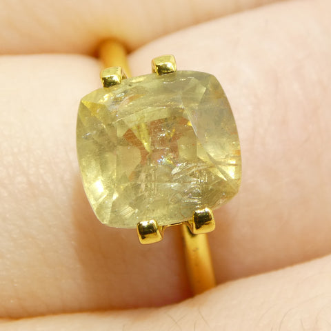 4.57ct Cushion Yellow Sapphire from Tanzania Unheated