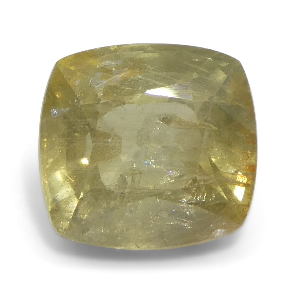 4.57ct Cushion Yellow Sapphire from Tanzania Unheated - Skyjems Wholesale Gemstones