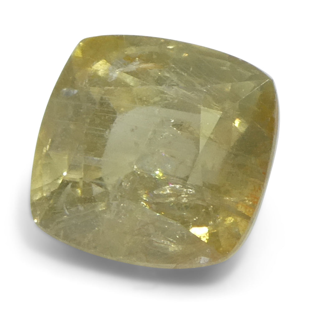 4.57ct Cushion Yellow Sapphire from Tanzania Unheated - Skyjems Wholesale Gemstones