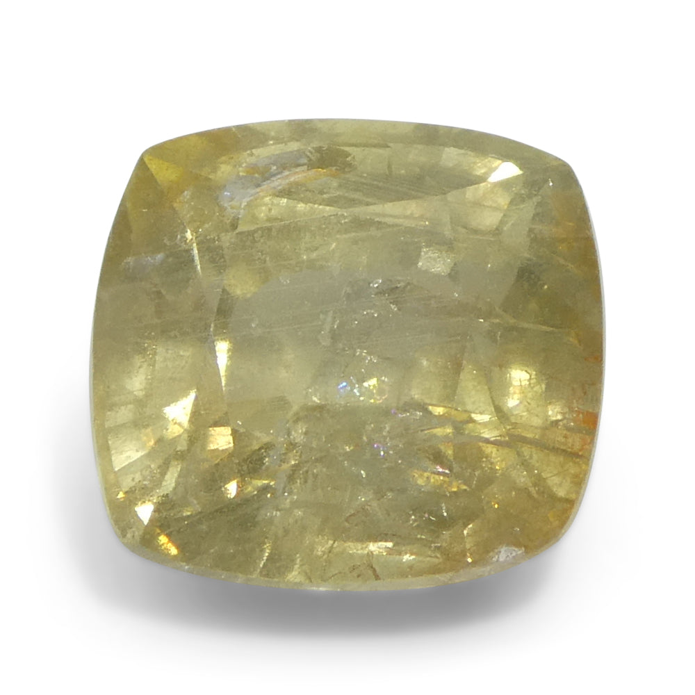 4.57ct Cushion Yellow Sapphire from Tanzania Unheated - Skyjems Wholesale Gemstones