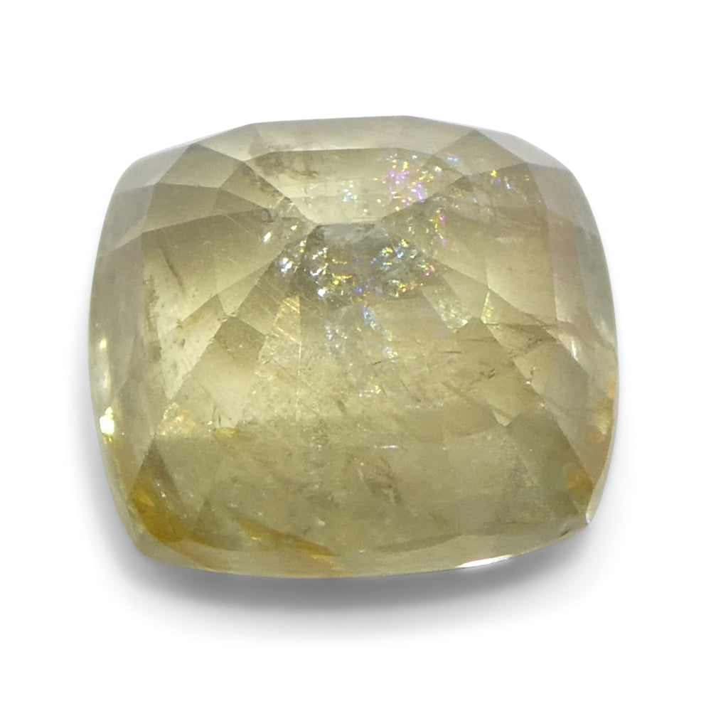 4.57ct Cushion Yellow Sapphire from Tanzania Unheated - Skyjems Wholesale Gemstones