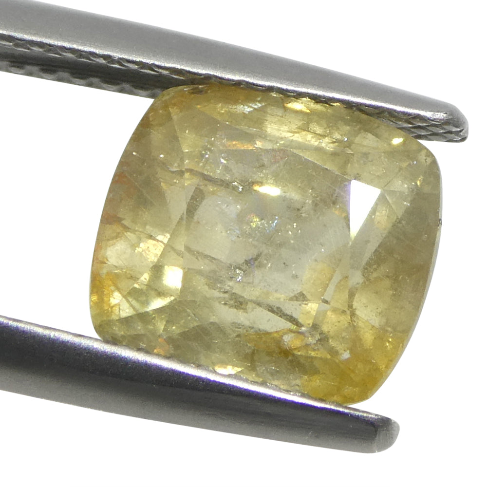 4.57ct Cushion Yellow Sapphire from Tanzania Unheated - Skyjems Wholesale Gemstones