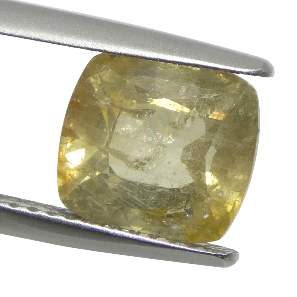 4.57ct Cushion Yellow Sapphire from Tanzania Unheated - Skyjems Wholesale Gemstones