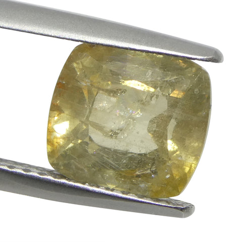 4.57ct Cushion Yellow Sapphire from Tanzania Unheated