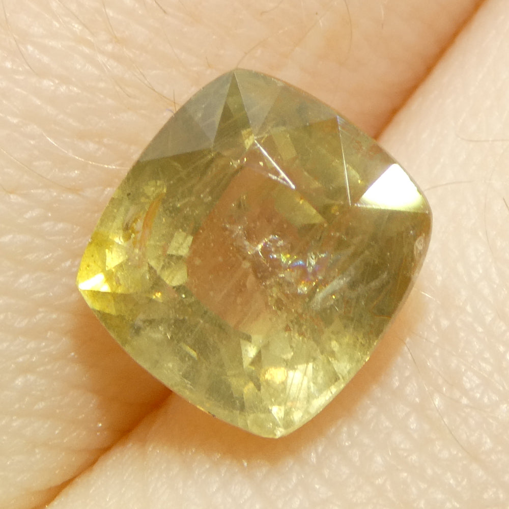 4.57ct Cushion Yellow Sapphire from Tanzania Unheated - Skyjems Wholesale Gemstones