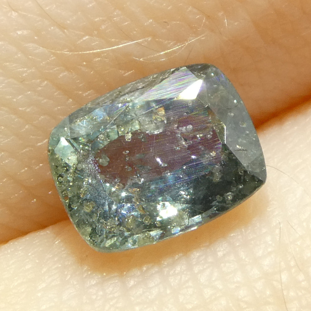 1.63ct Cushion Teal Blue Sapphire from Tanzania Unheated - Skyjems Wholesale Gemstones