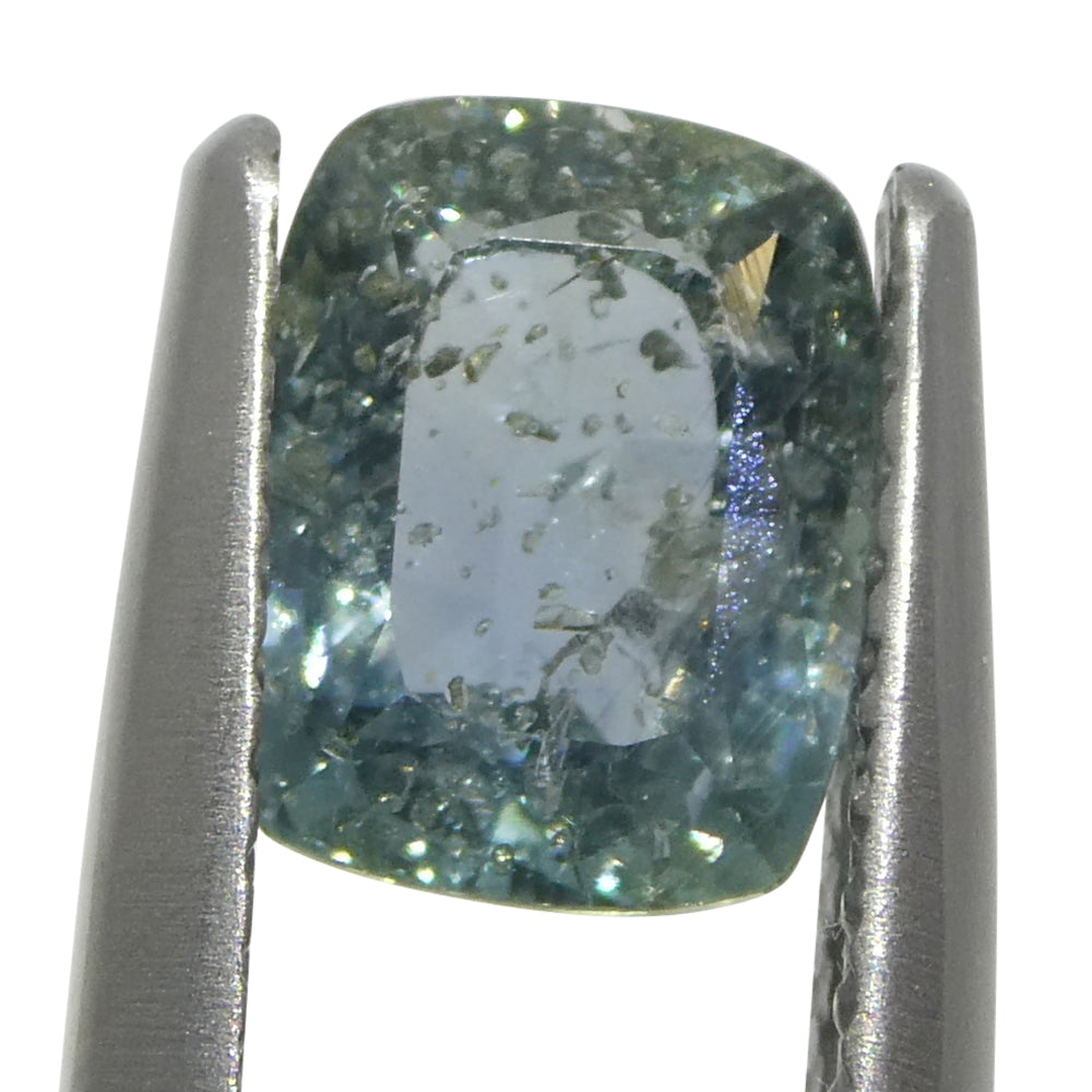 1.63ct Cushion Teal Blue Sapphire from Tanzania Unheated - Skyjems Wholesale Gemstones