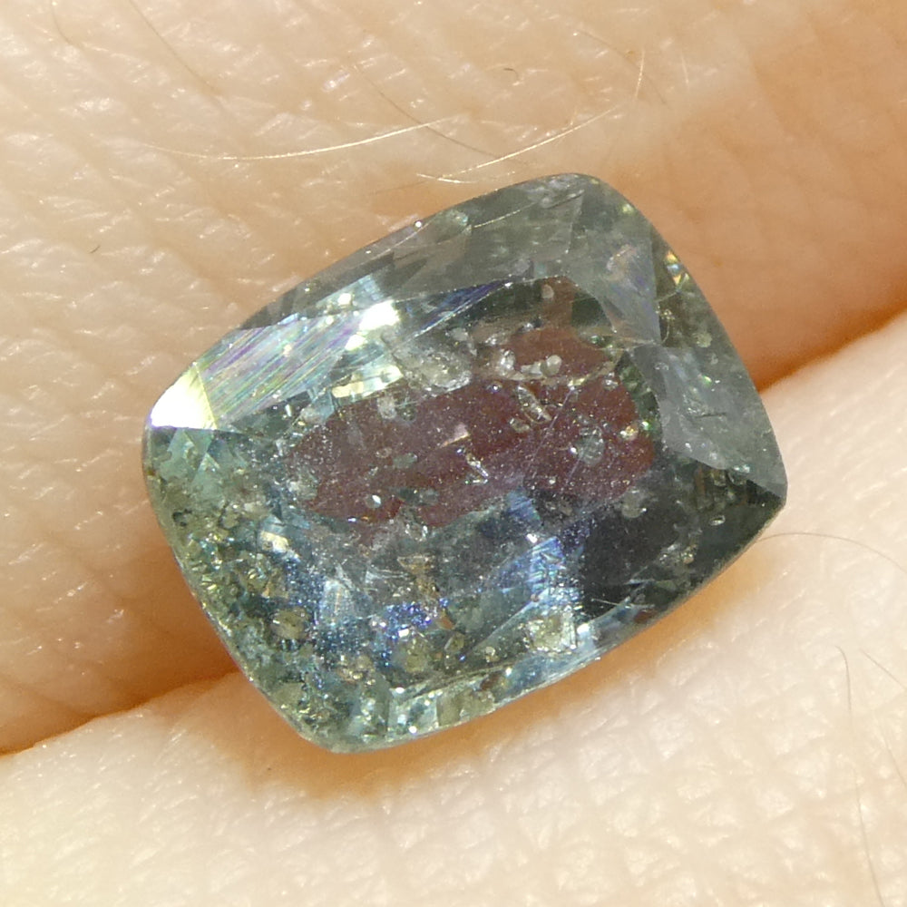 1.63ct Cushion Teal Blue Sapphire from Tanzania Unheated - Skyjems Wholesale Gemstones