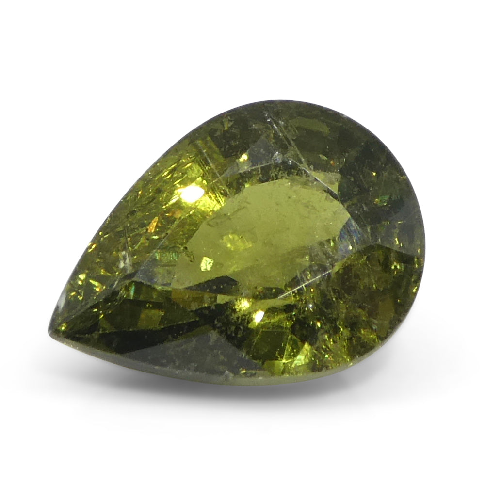 3.56ct Pear Yellow-Green Sapphire from Tanzania, unheated natural gemstone by SkyJems Canadian gem specialists