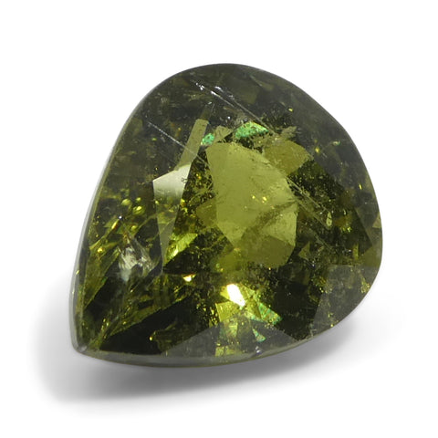 3.56ct Pear Yellow-Green Sapphire from Tanzania Unheated