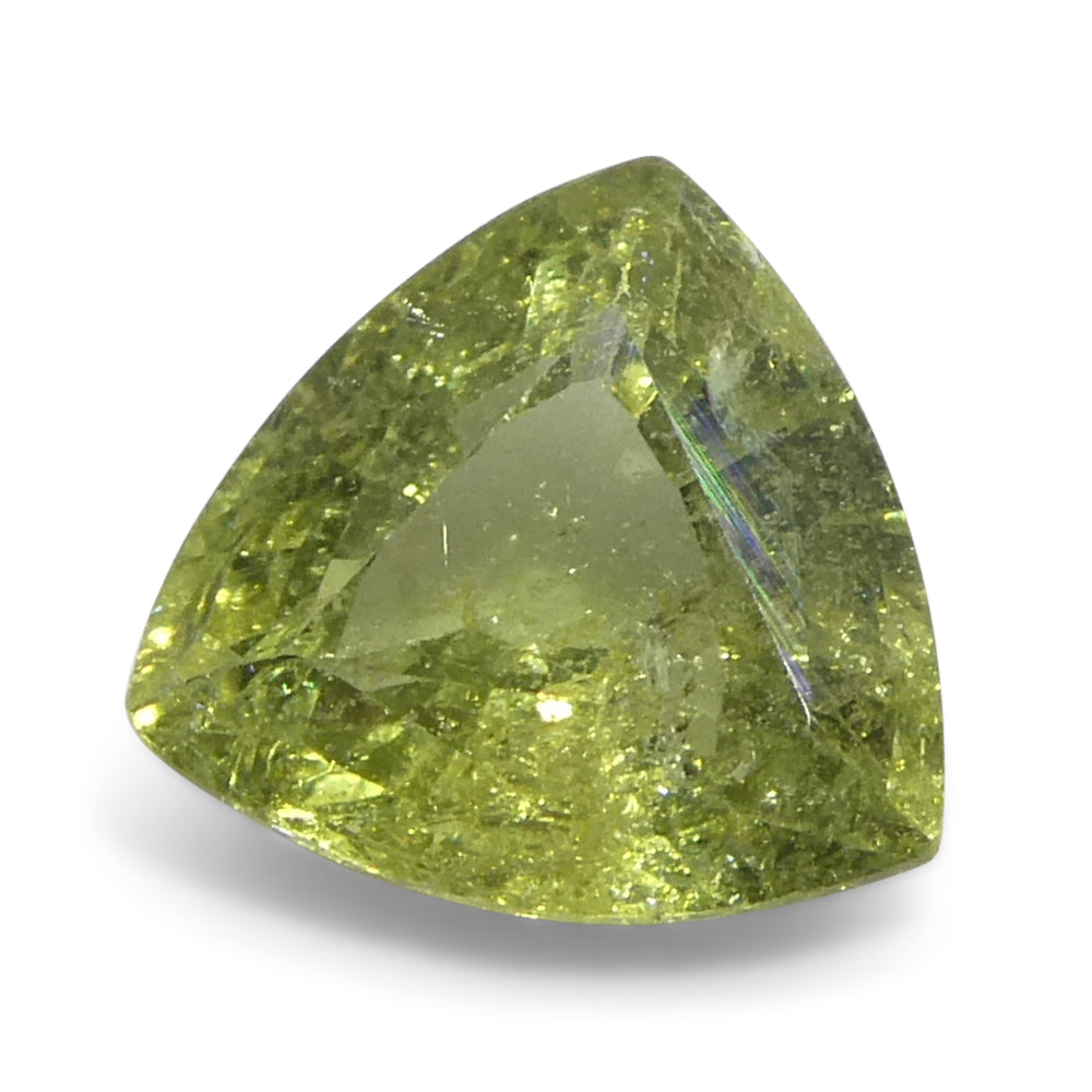 1.41ct Trillion Green Sapphire from Tanzania, unheated natural gemstone by SkyJems, premium Canadian colored gem specialists