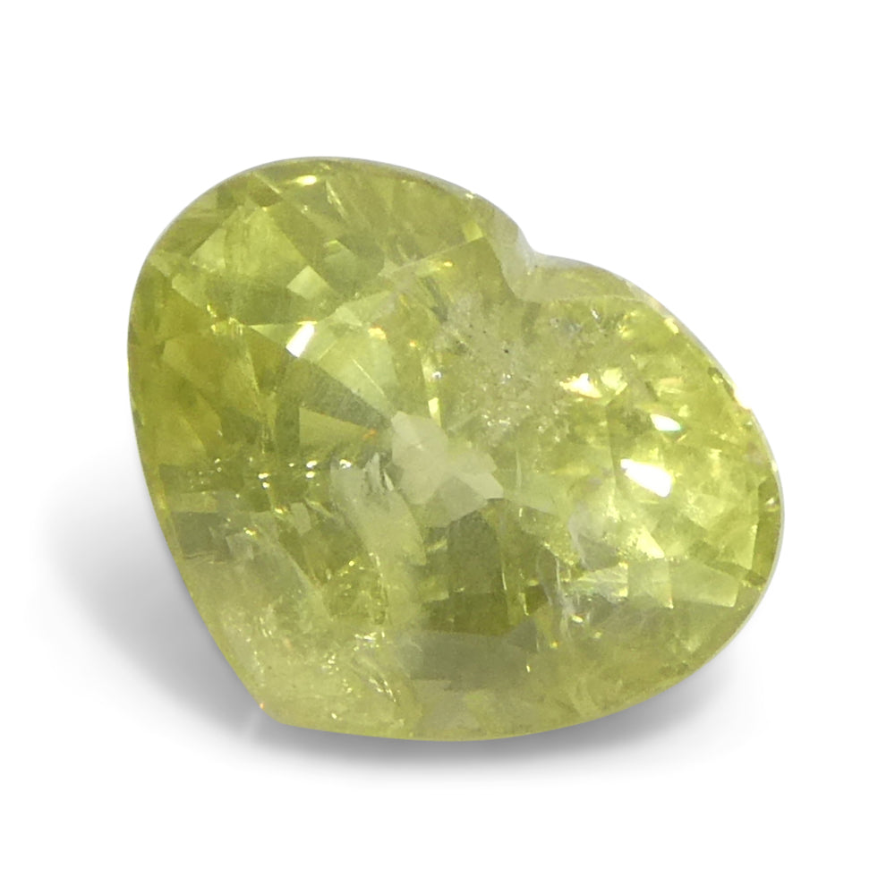 1.5ct Heart-Cut Yellow Sapphire from Tanzania, Unheated Natural Gemstone by SkyJems Canadian Gem Specialists