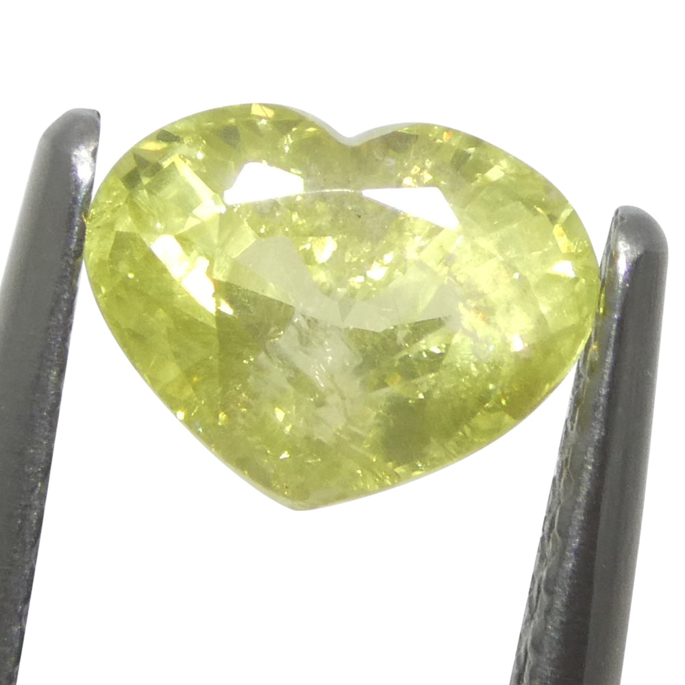 1.5ct Heart Yellow Sapphire from Tanzania Unheated - Skyjems Wholesale Gemstones