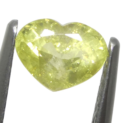 1.5ct Heart Yellow Sapphire from Tanzania Unheated