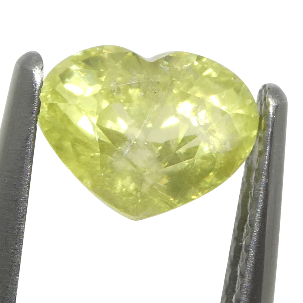 1.5ct Heart Yellow Sapphire from Tanzania Unheated - Skyjems Wholesale Gemstones