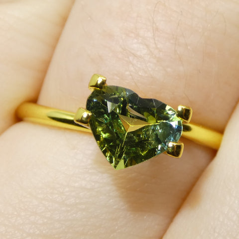 1.41ct Heart Green and Blue Sapphire from Sri Lanka