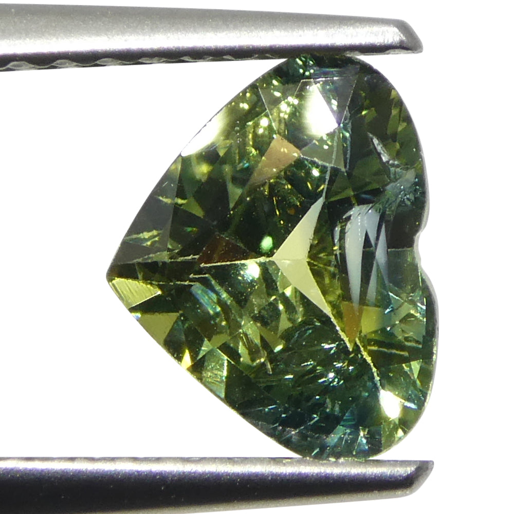 1.41ct Heart Green and Blue Sapphire from Sri Lanka - Skyjems Wholesale Gemstones