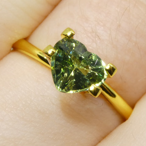 1.27ct Heart Green Sapphire from Sri Lanka