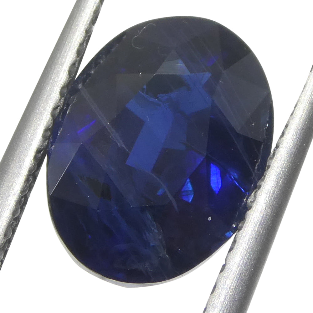 3.55ct Oval Blue Sapphire from East Africa, purplish blue gemstone by SkyJems, premium Canadian colored gem specialists