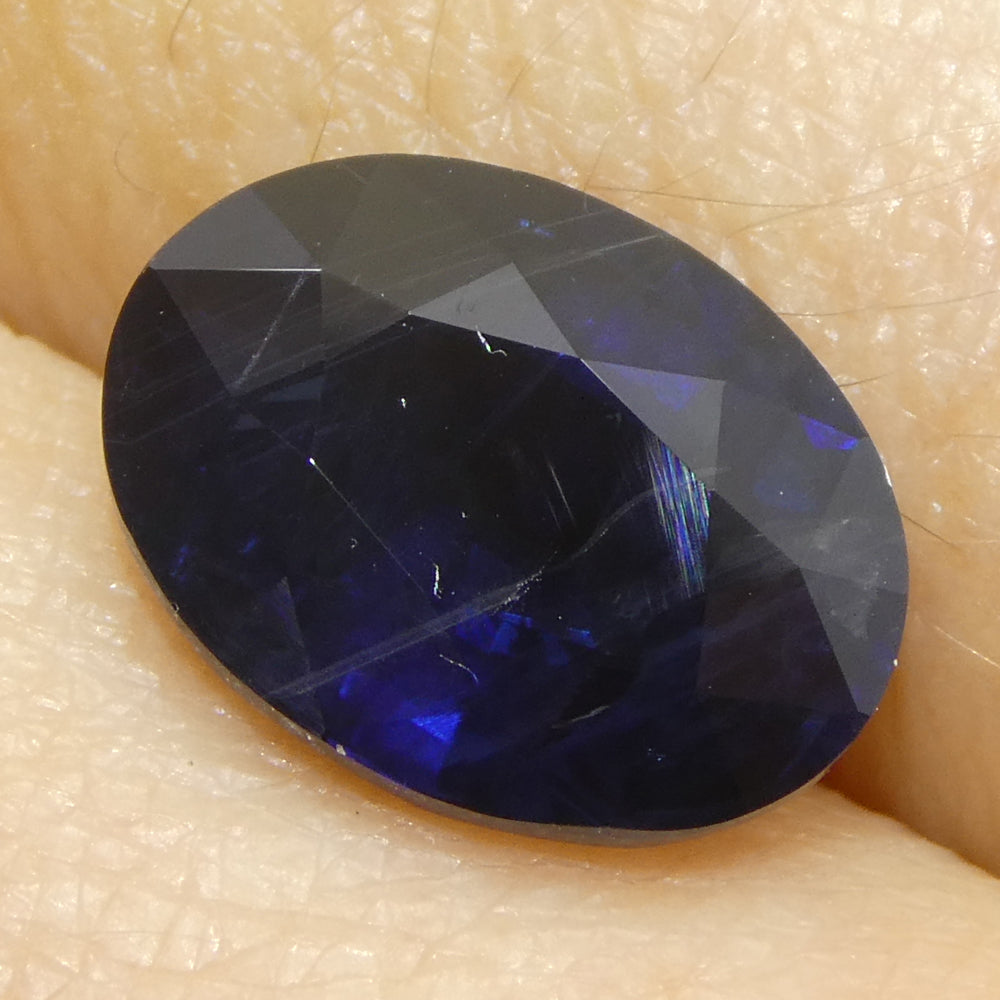 3.55ct Oval Blue Sapphire from East Africa, purplish blue gemstone by SkyJems Canadian gem specialists
