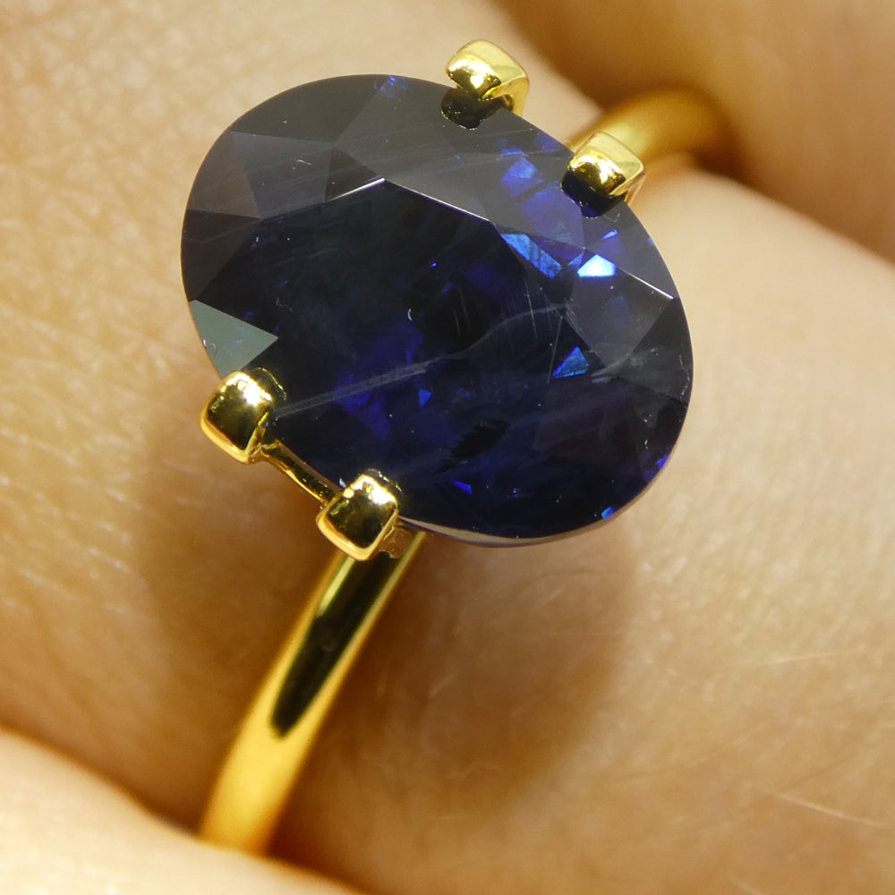 3.55ct Purplish Blue Oval Sapphire from East Africa, premium heated gemstone by SkyJems Canadian gem specialists
