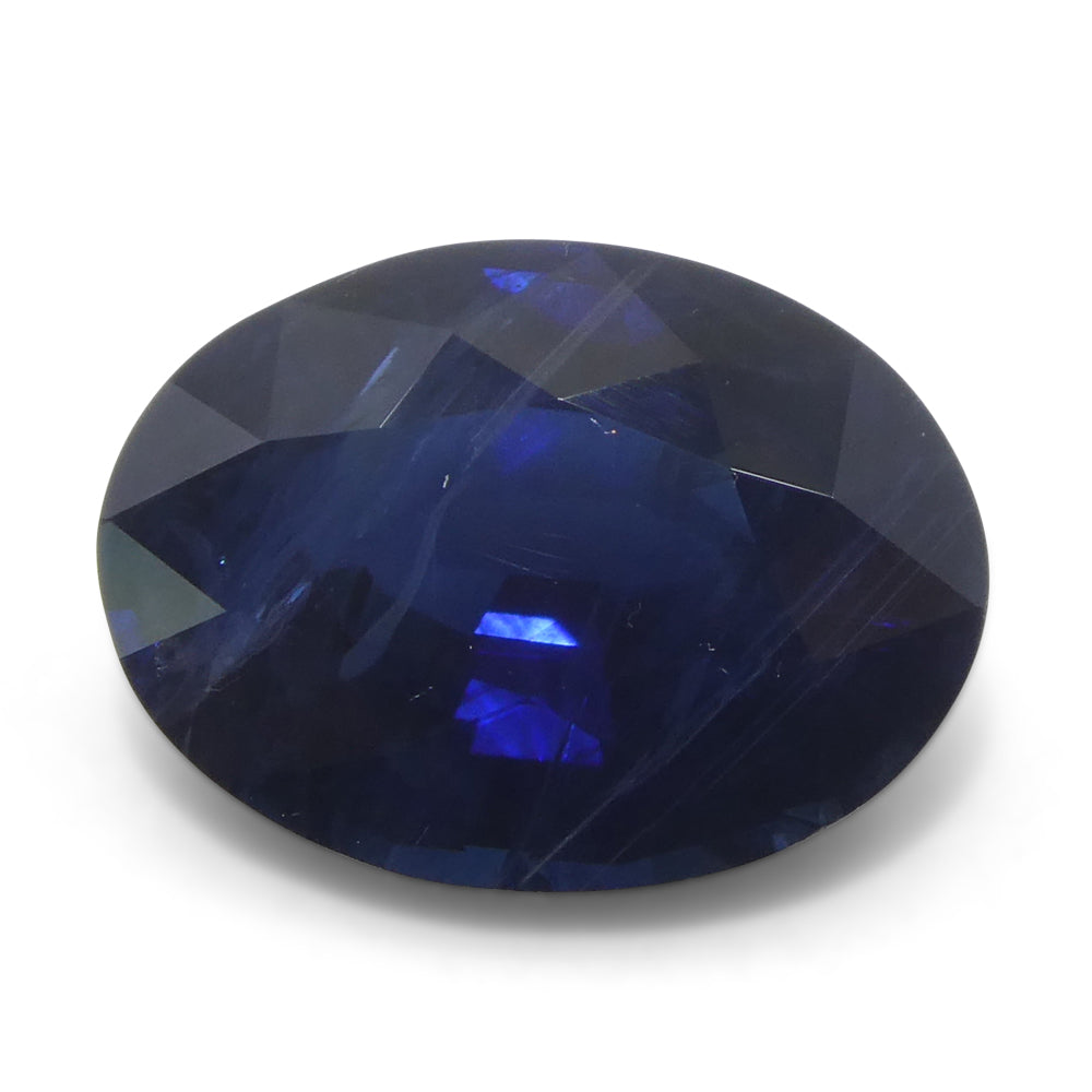 3.55ct Purplish Blue Oval Sapphire from East Africa, premium heated gemstone by SkyJems Canadian gem specialists