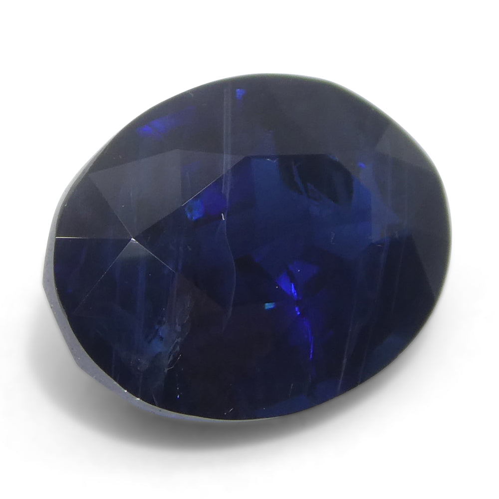 3.55ct Oval Blue Sapphire from East Africa, purplish blue gemstone by SkyJems, premium Canadian colored gem specialists