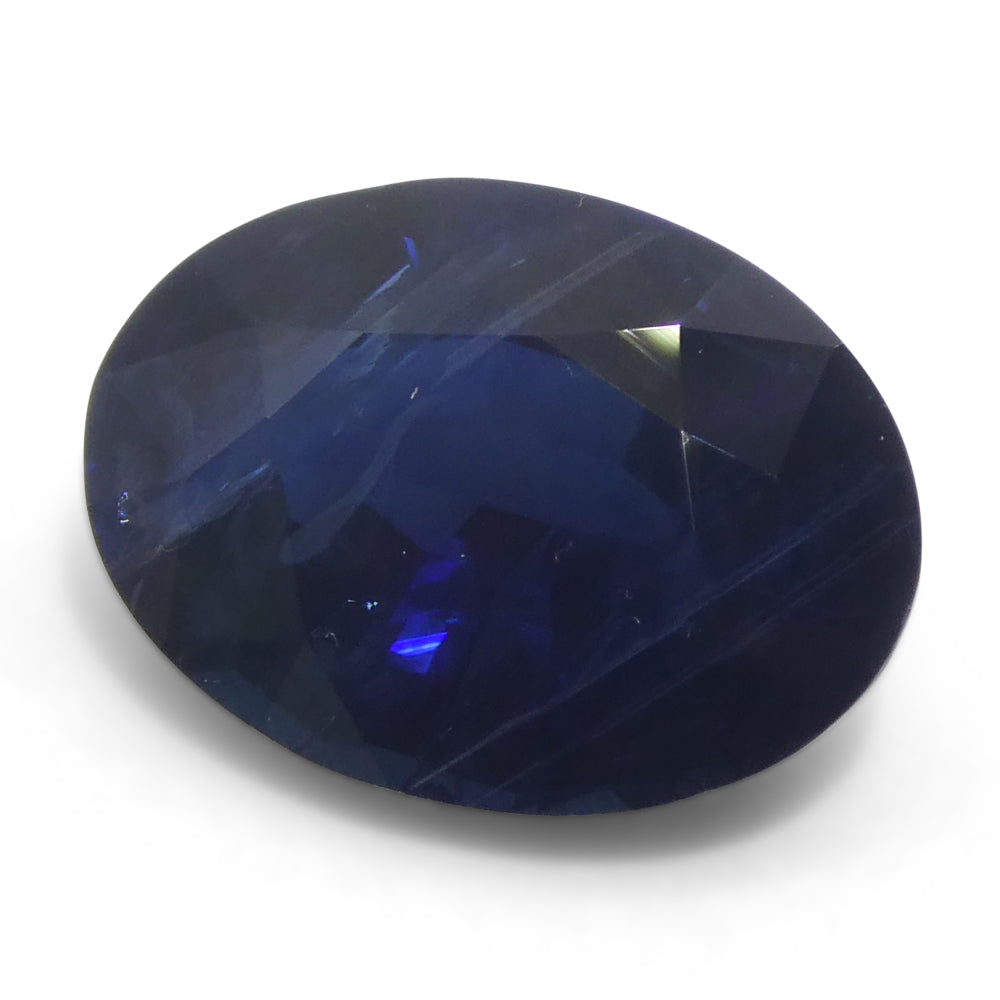 3.55ct Oval Blue Sapphire from East Africa, purplish blue gemstone by SkyJems, premium Canadian colored gem specialists