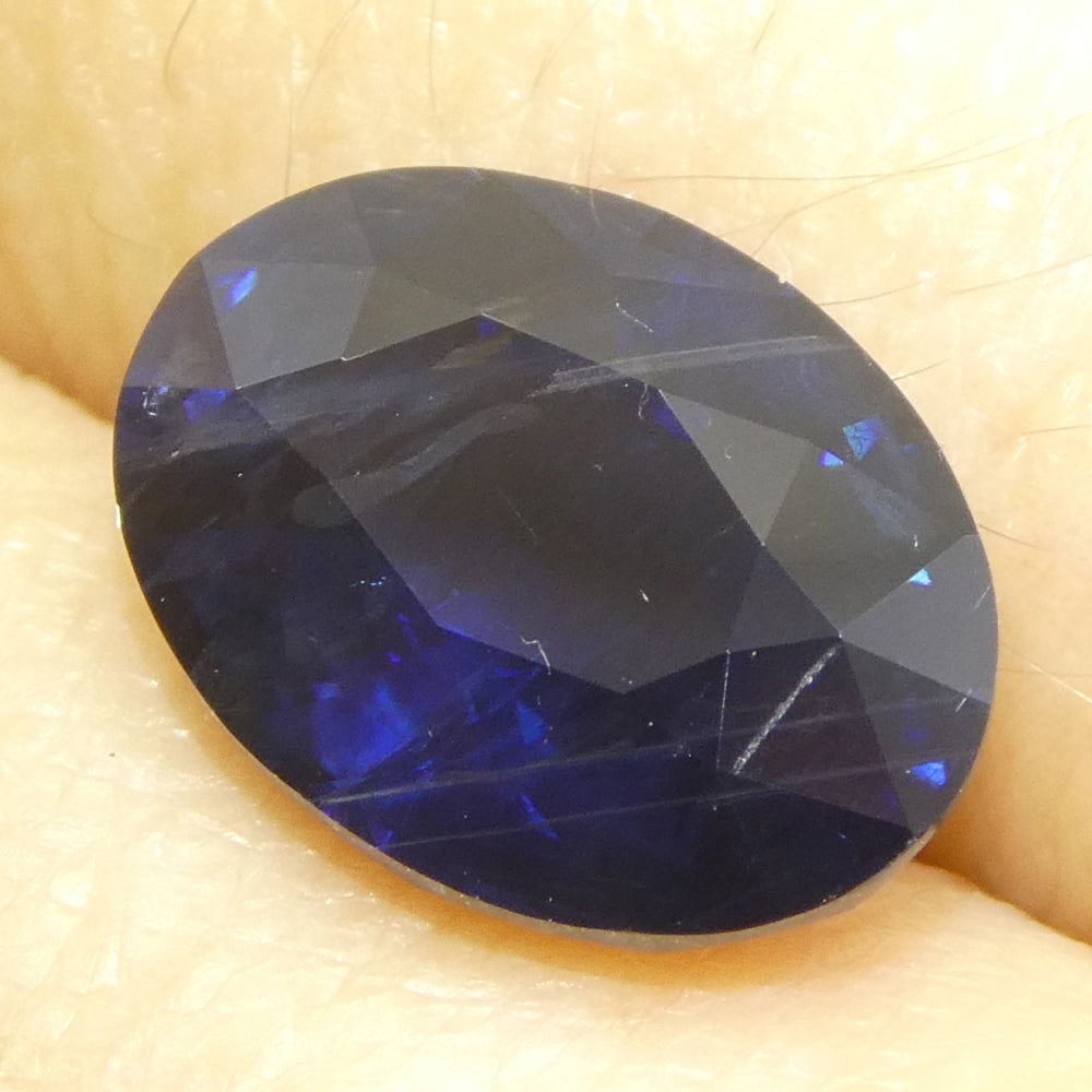 3.55ct Oval Blue Sapphire from East Africa, purplish blue gemstone by SkyJems Canadian gem specialists