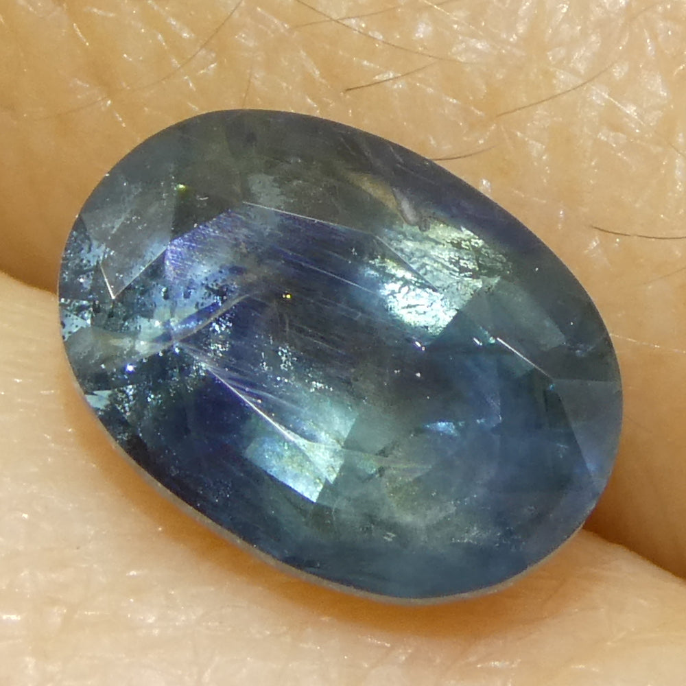 1.74ct Oval Teal Blue Sapphire from East Africa, premium heated gemstone by SkyJems Canadian gem specialists