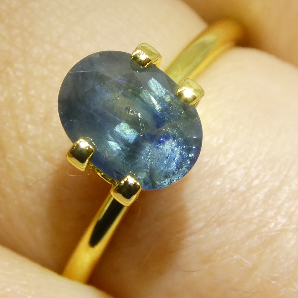 1.74ct Oval Teal Blue Sapphire from East Africa - Skyjems Wholesale Gemstones