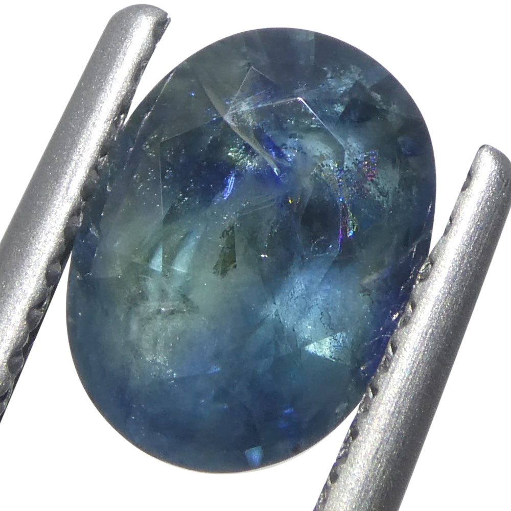 1.74ct Oval Teal Blue Sapphire from East Africa, premium heated gemstone by SkyJems Canadian gem specialists