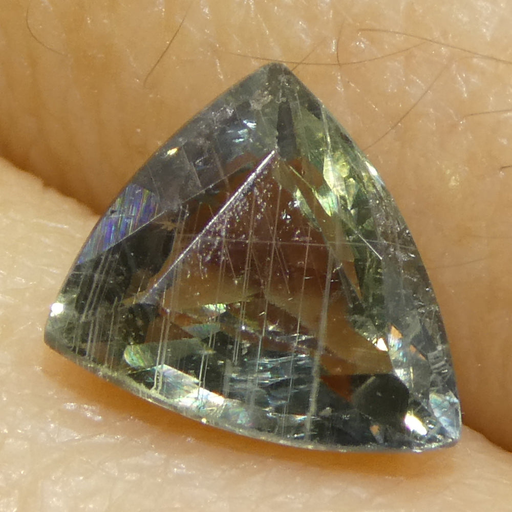 1.36ct Trillion/Triangle Green Sapphire from East Africa - Skyjems Wholesale Gemstones
