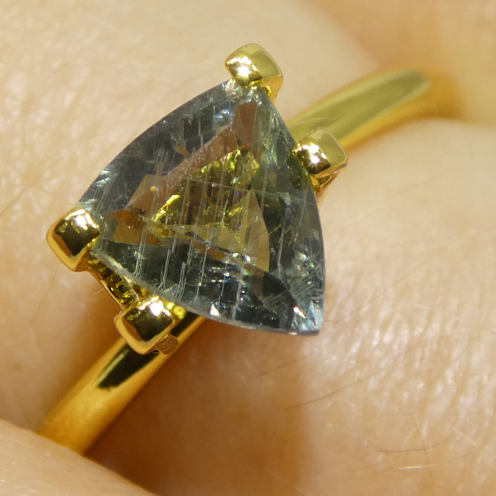 1.36ct Trillion/Triangle Green Sapphire from East Africa - Skyjems Wholesale Gemstones