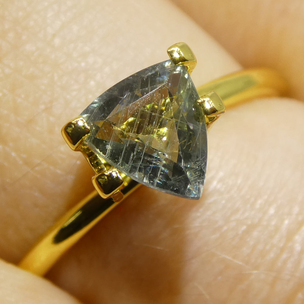 1.36ct Trillion/Triangle Green Sapphire from East Africa - Skyjems Wholesale Gemstones