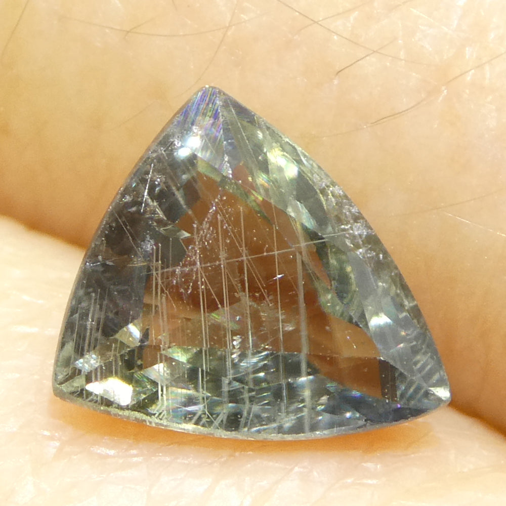 1.36ct Trillion/Triangle Green Sapphire from East Africa - Skyjems Wholesale Gemstones