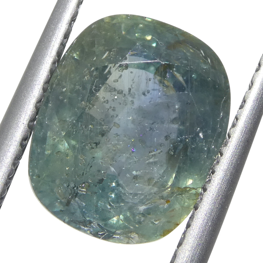 4.06ct Teal Blue Cushion Sapphire from East Africa, premium gemstone by SkyJems Canadian gem specialists