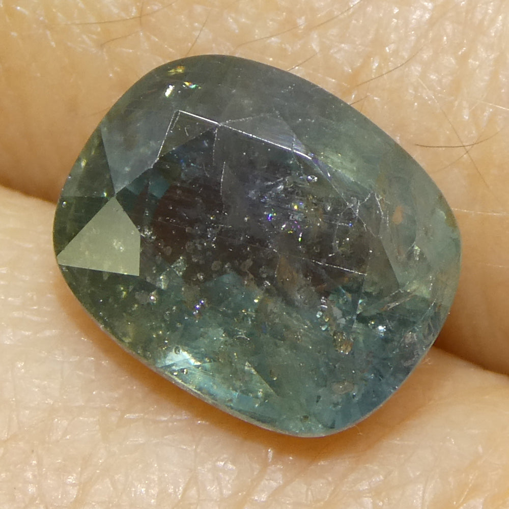 4.06ct Cushion Teal Blue Sapphire from East Africa - Skyjems Wholesale Gemstones