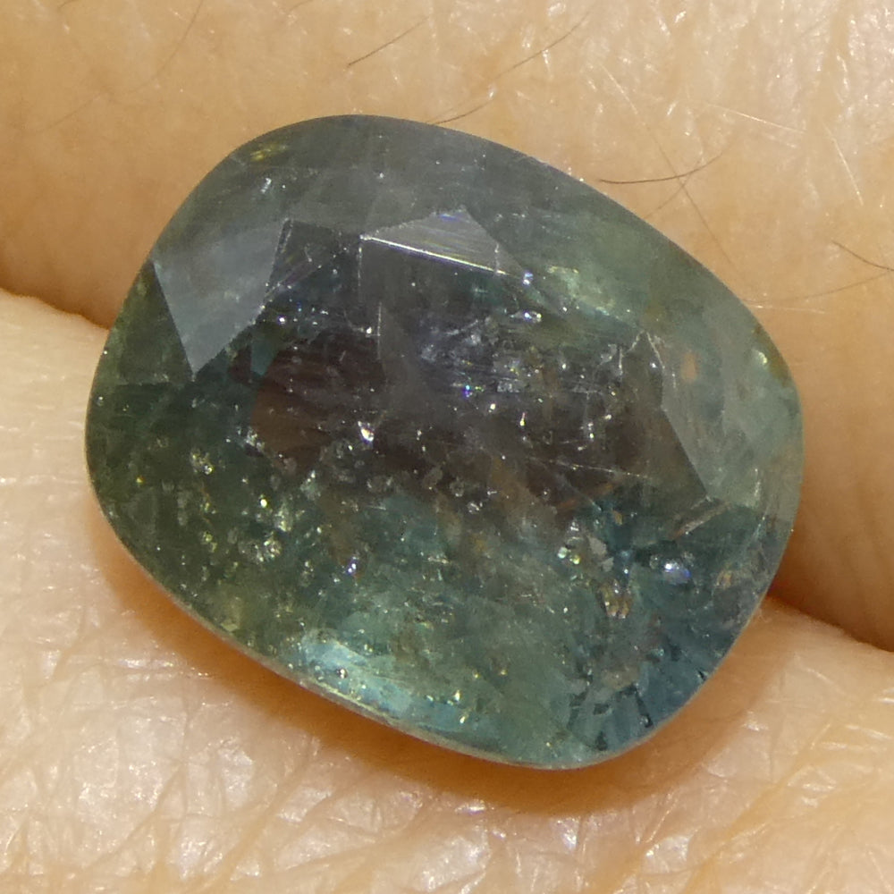 4.06ct Cushion Teal Blue Sapphire from East Africa - Skyjems Wholesale Gemstones