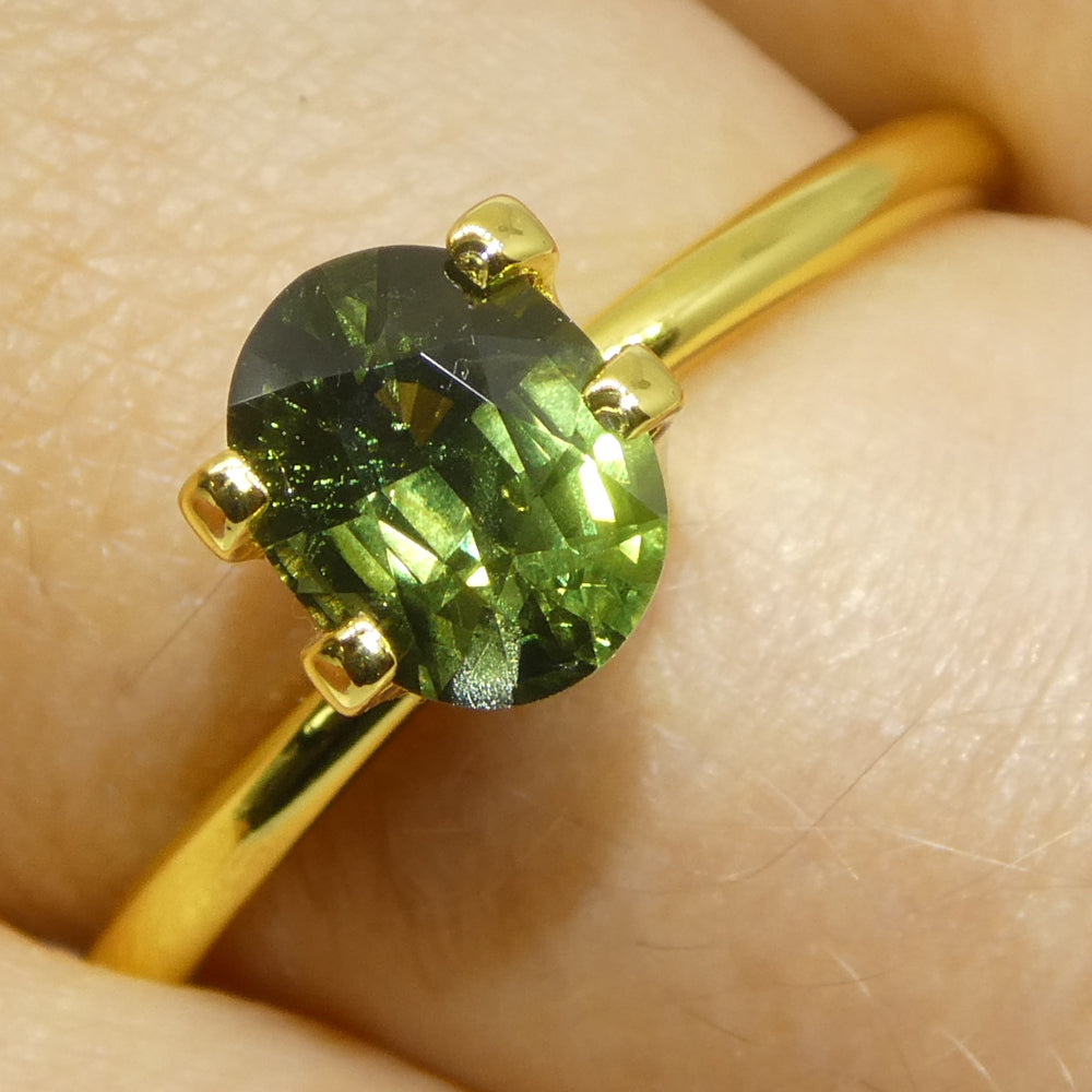 1.28ct Oval Green Sapphire from East Africa - Skyjems Wholesale Gemstones