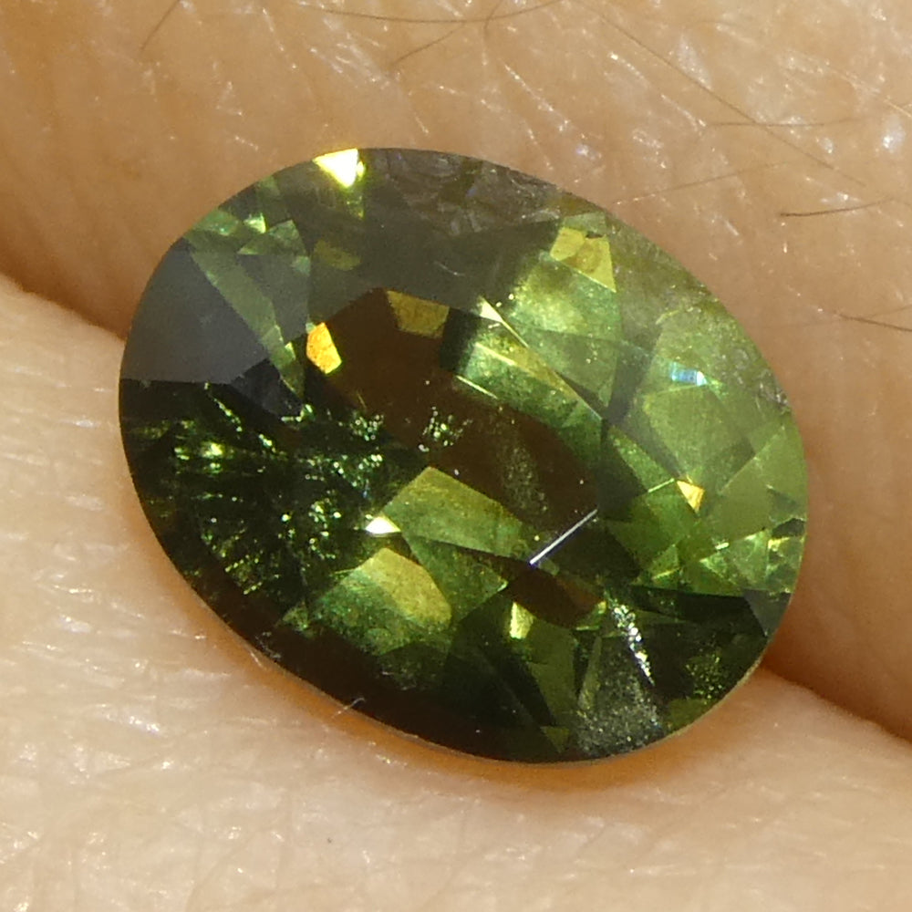 1.28ct Oval Green Sapphire from East Africa - Skyjems Wholesale Gemstones