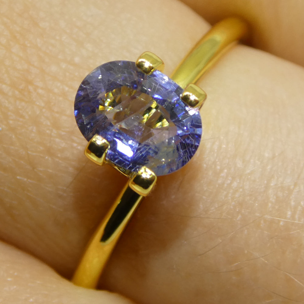 0.99ct Oval Blue Sapphire from Sri Lanka, medium-light blue gemstone by SkyJems, premium Ceylon corundum