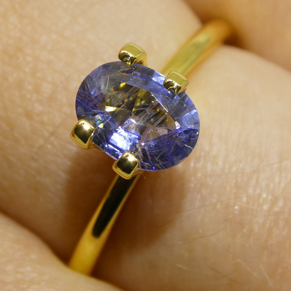 0.99ct Oval Blue Sapphire from Sri Lanka, medium-light blue gemstone by SkyJems, premium Ceylon sapphire collection