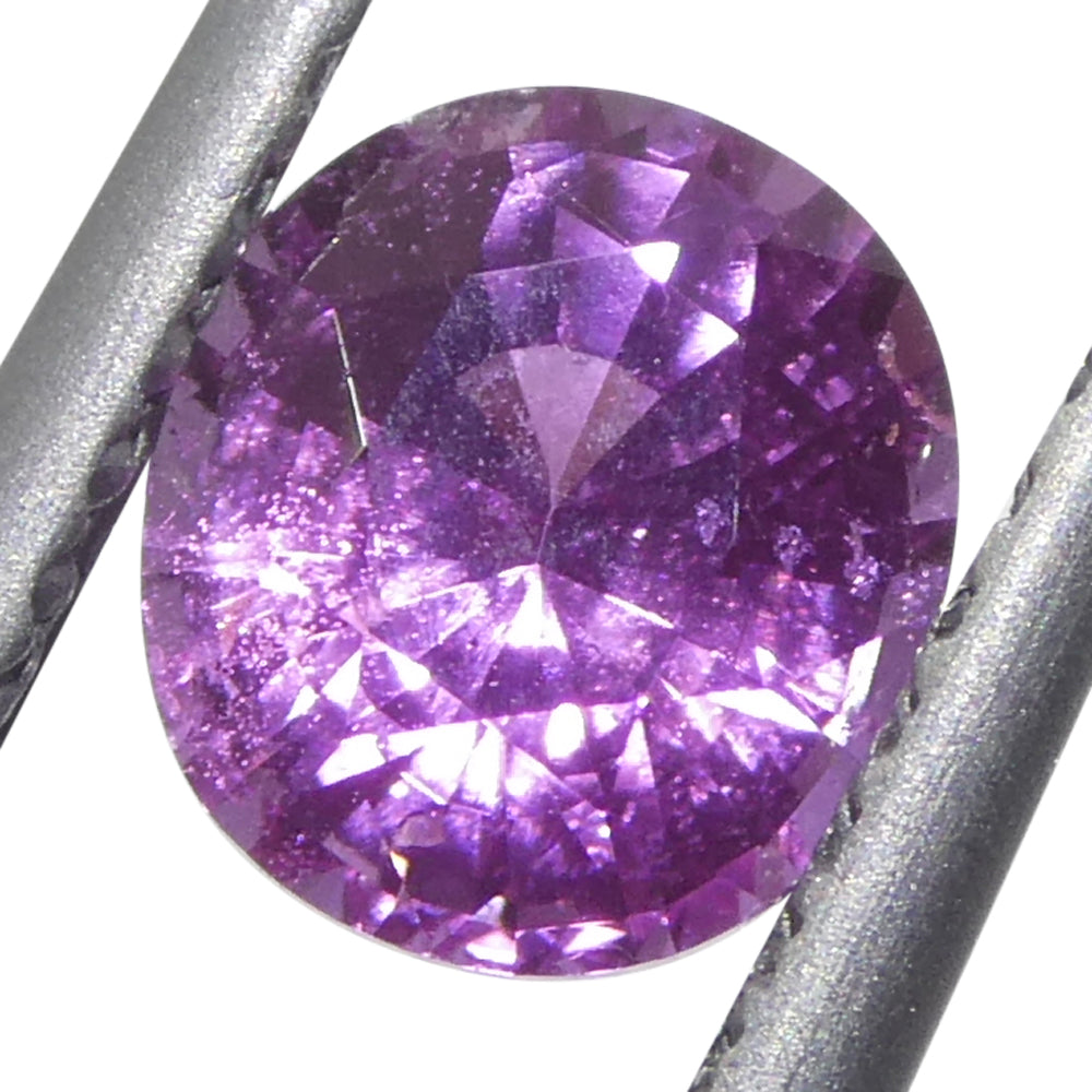 0.99ct Oval Purple-Pink Madagascar Sapphire, vivid medium tone, SkyJems premium loose gemstone collection