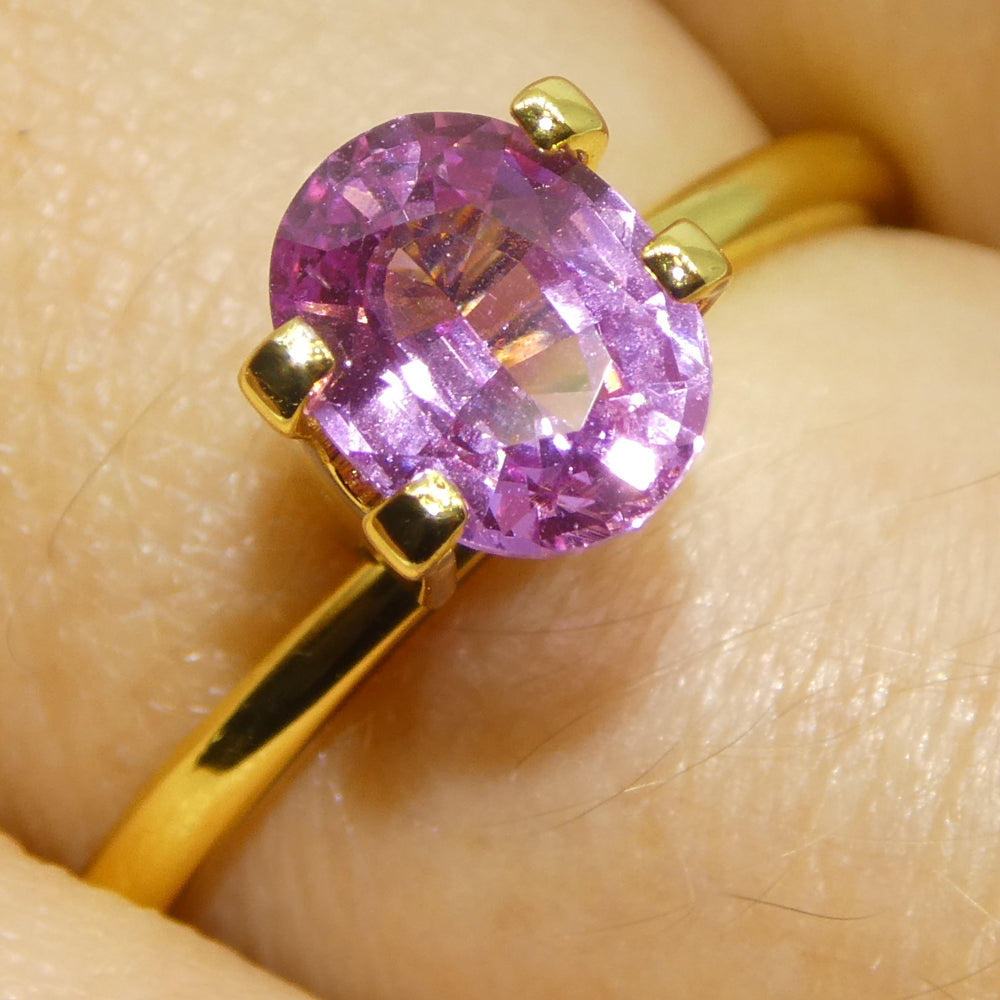 0.99ct Oval Purple-Pink Madagascar Sapphire from SkyJems, premium heated corundum gemstone in elegant step cut